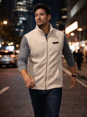 Columbia Steens Mountain Fleece Vest – Cream Beige – Size XXL